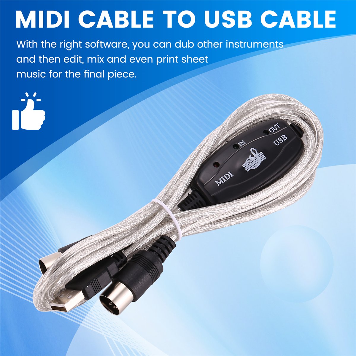 Audio Music Edit - Cabo Conversor USB para MIDI AA80