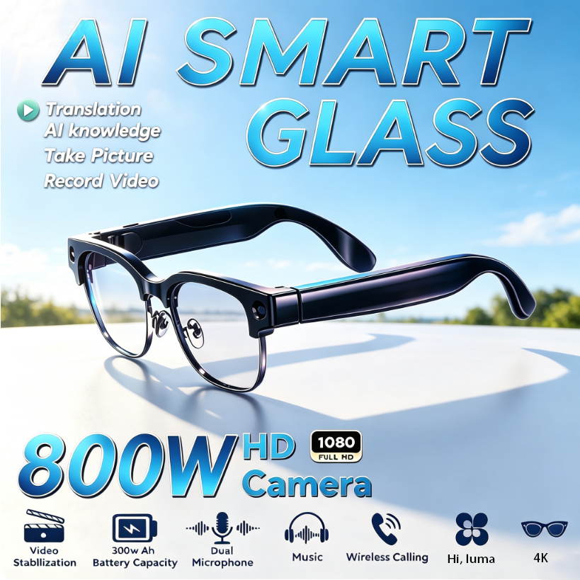 Audio Music To Video Ai - Óculos Inteligentes HD de 800W para