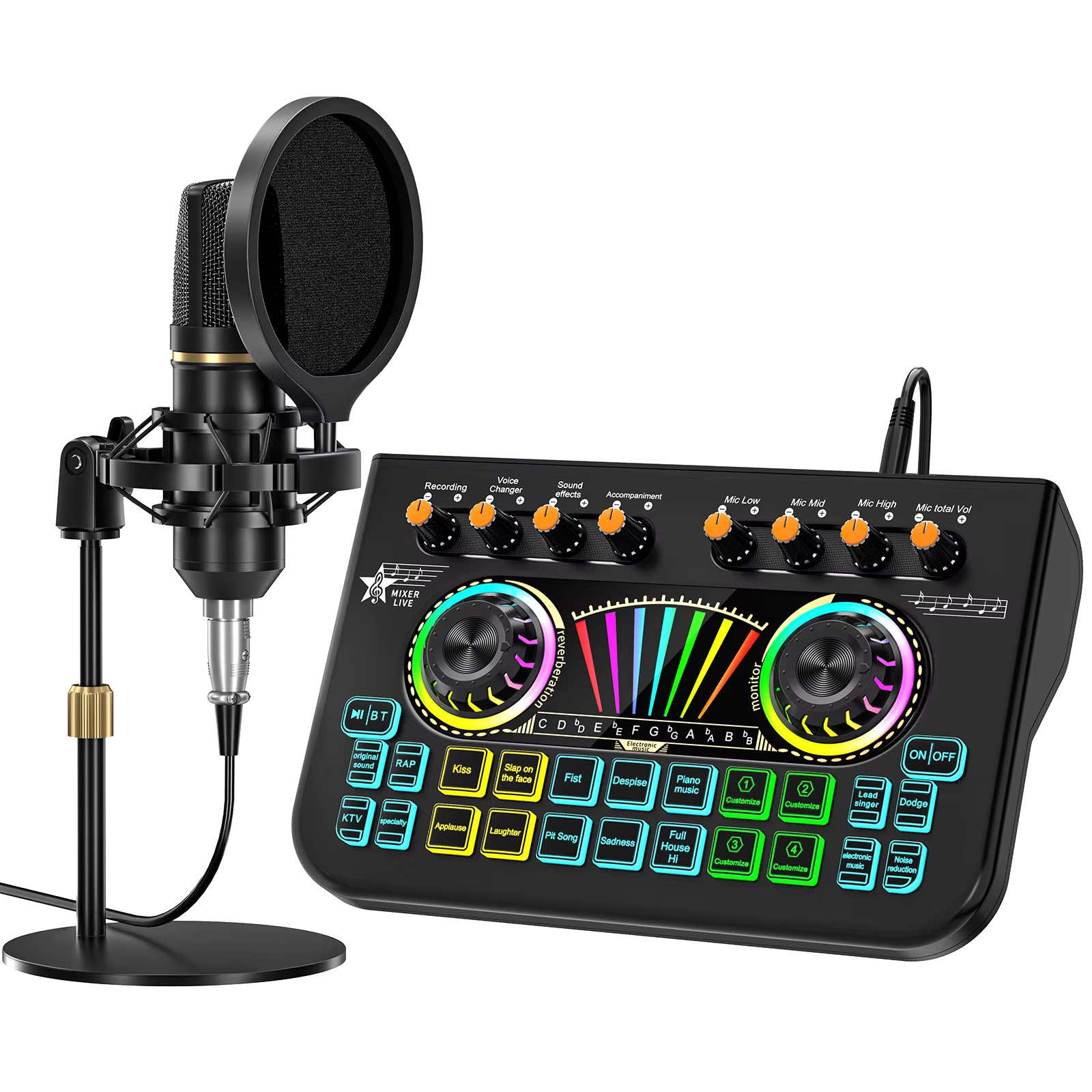 Audio Music Youtube - Kit de Microfone para Podcast Tenlamp