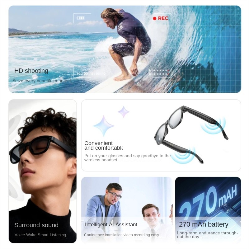 Óculos Inteligentes com IA, Câ - Audio Music To Video Ai avaliação e preço
